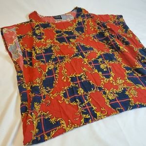 Vintage StudioCollection Plaid & Gold Detail Dress